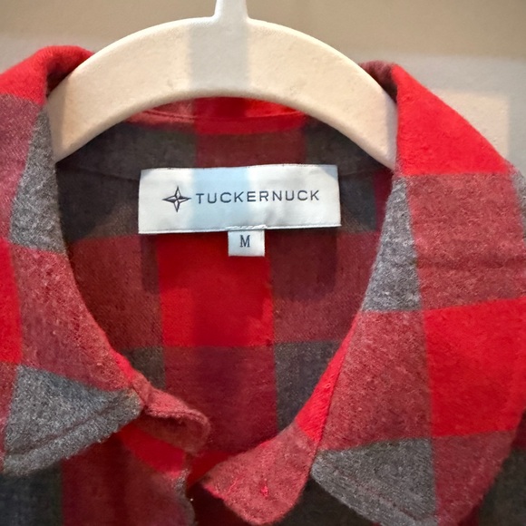 Tuckernuck Buffalo Check Flannel Puff Sleeve Shirt - Picture 3 of 4